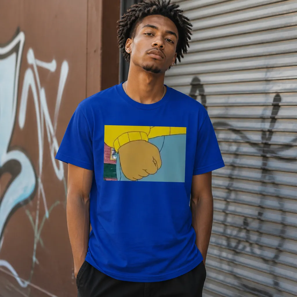 Model wearing Internet Rage Fist Tee T-Shirts in White