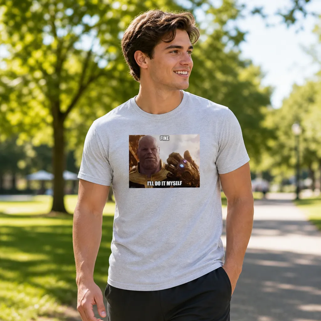 Model wearing Fine, I'll Do It Myself T-Shirt T-Shirts in White