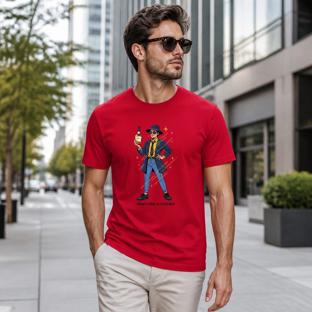 Model wearing Hennything Is Possible Meme T-Shirt T-Shirts in White