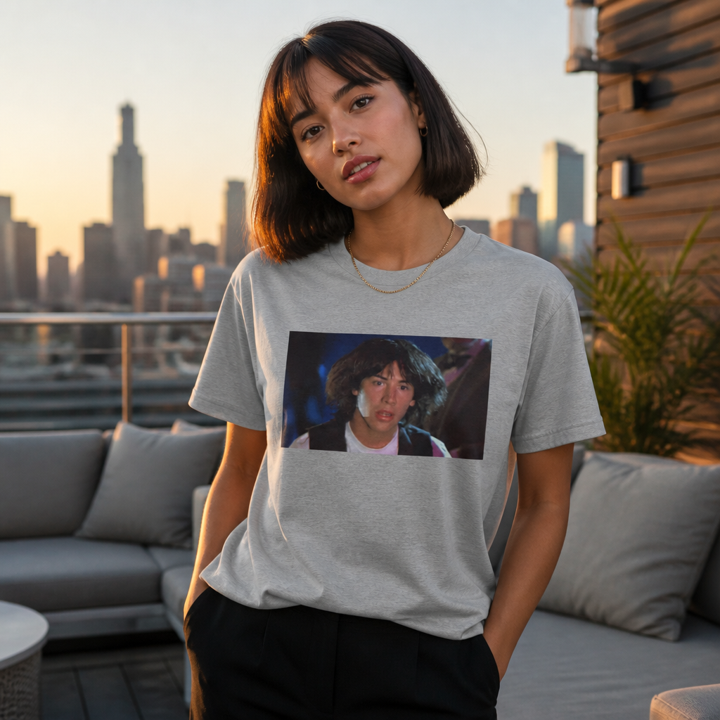 Model wearing Legendary Reaction Tee T-Shirts in Black
