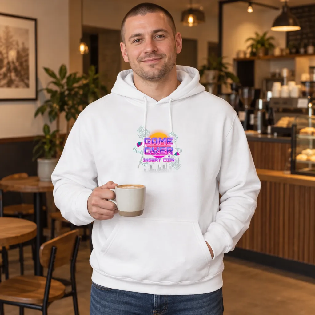 GAME OVER Insert Coin Retro Cyberpunk Hoodie