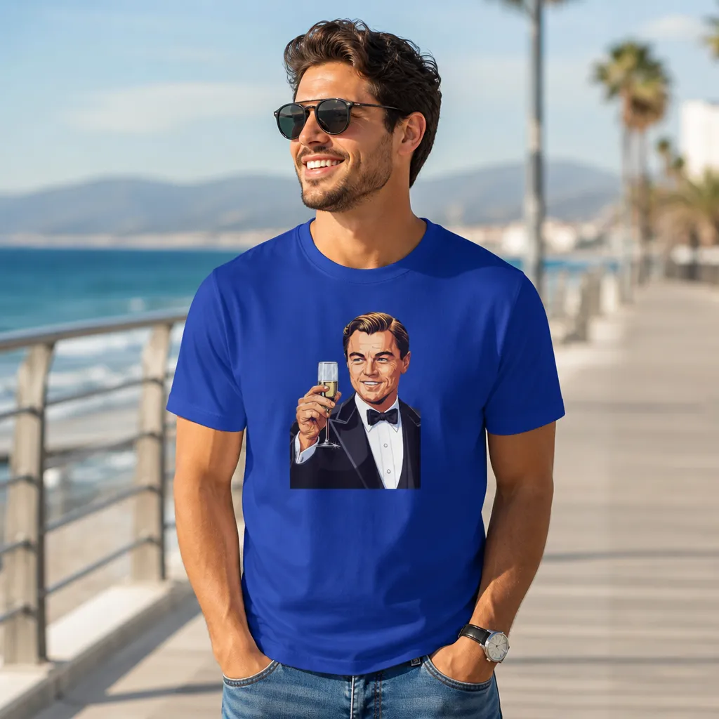 Model wearing Leo Cheers Tee: Celebrate Every Win! T-Shirts in White