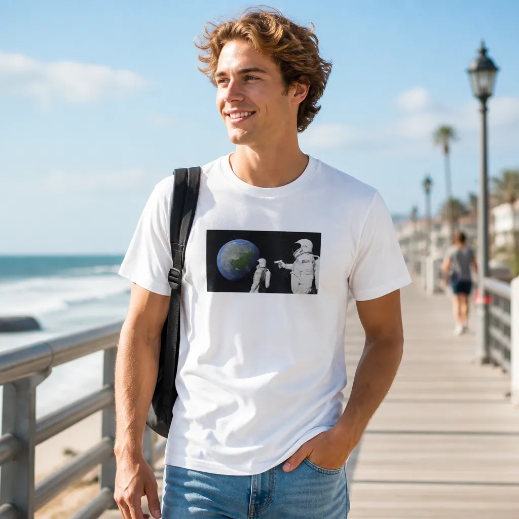 Model wearing Always Has Been Tee T-Shirts in White