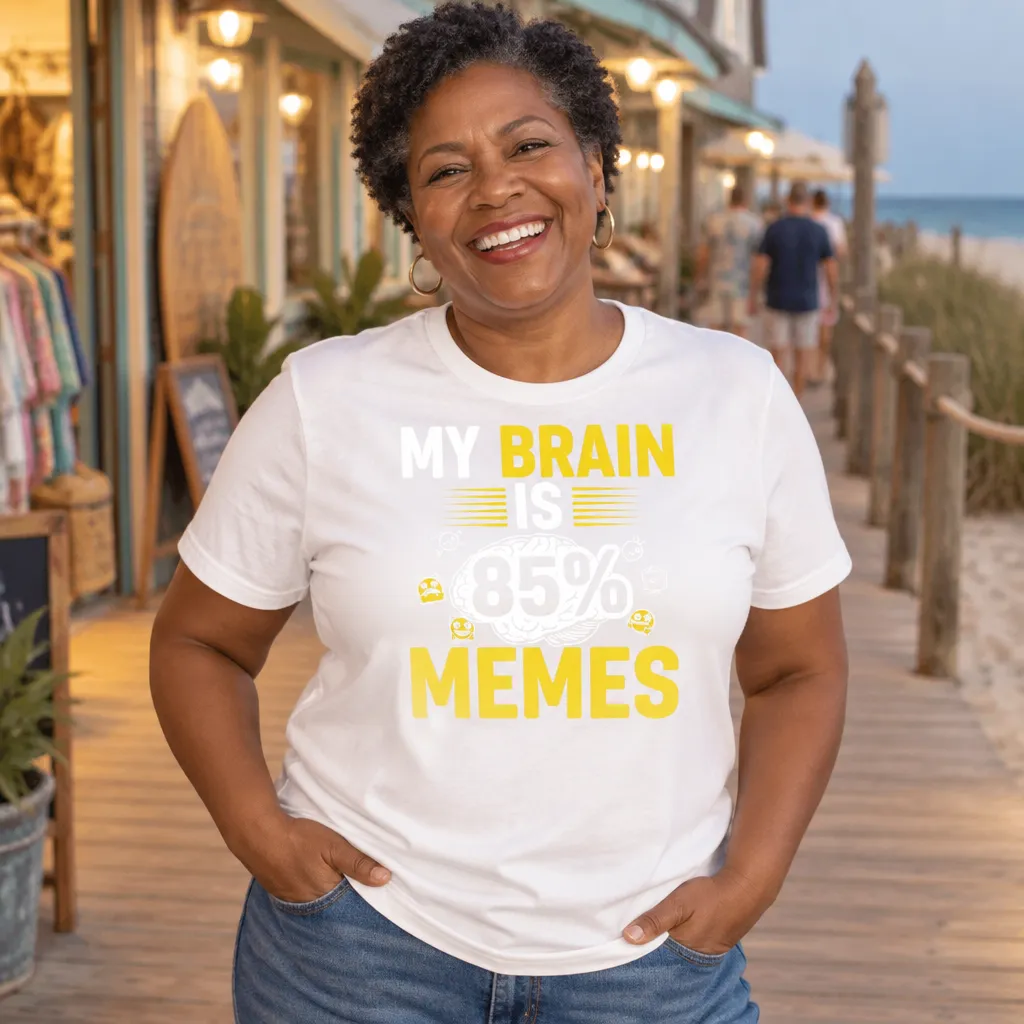 My Brain Is 85% Memes | Glitch Effect Tee