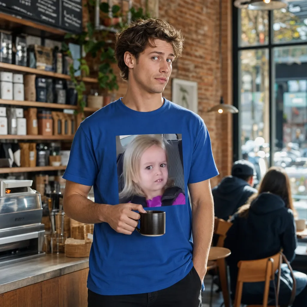 Model wearing Side Eye Chloe Meme T-Shirt T-Shirts in Black