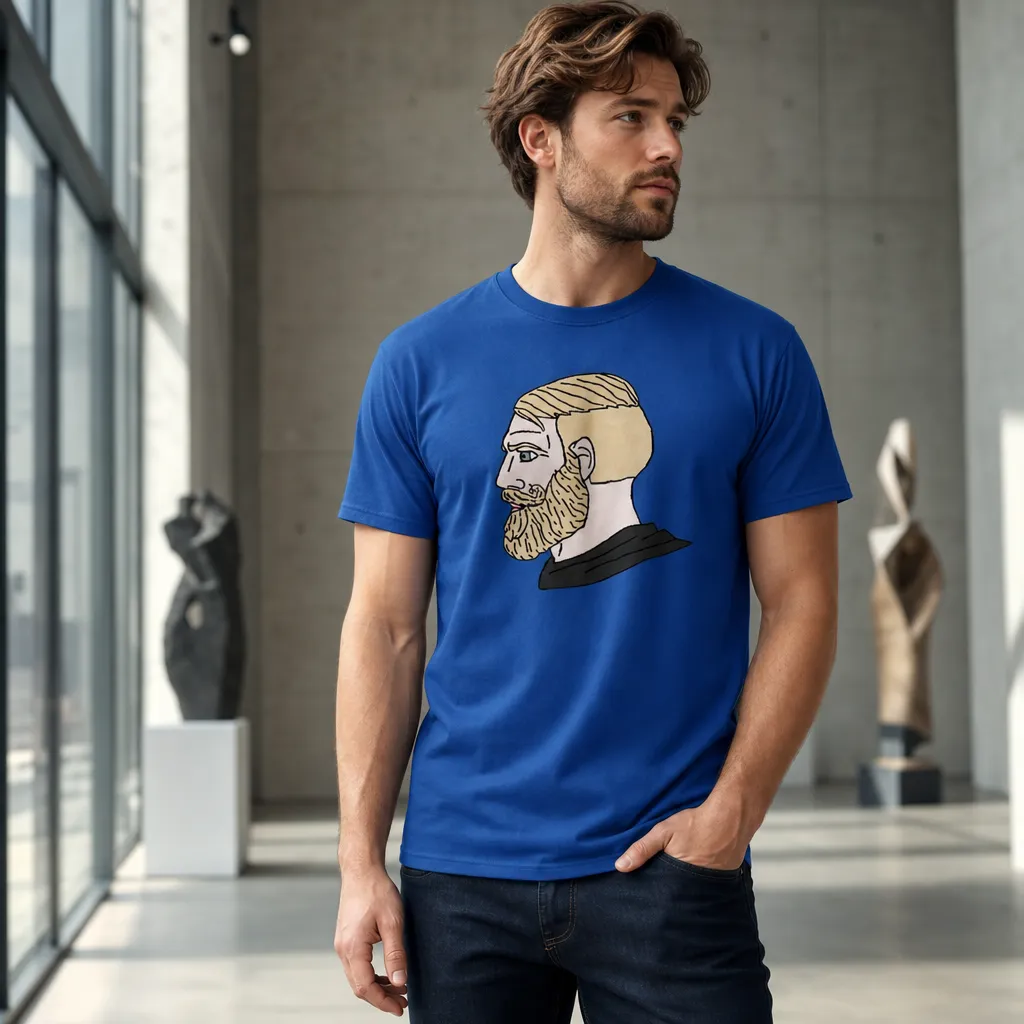 Model wearing Yes Chad T-Shirt T-Shirts in Black
