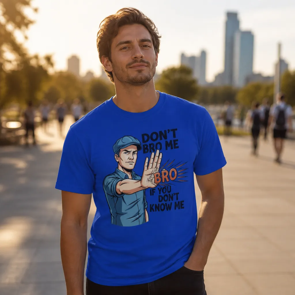 Model wearing Don't Bro Me If You Don't Know Me T-Shirt T-Shirts in White