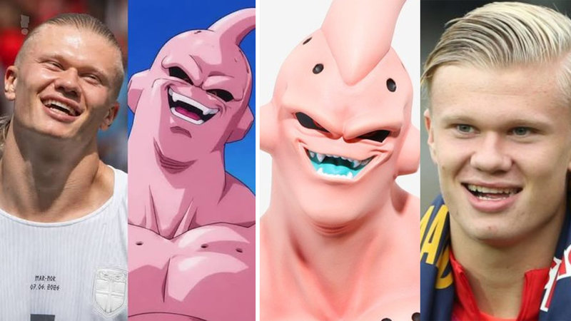 Erling Haaland Majin Buu Meme Tee T-Shirt Graphic Print Artwork Detail