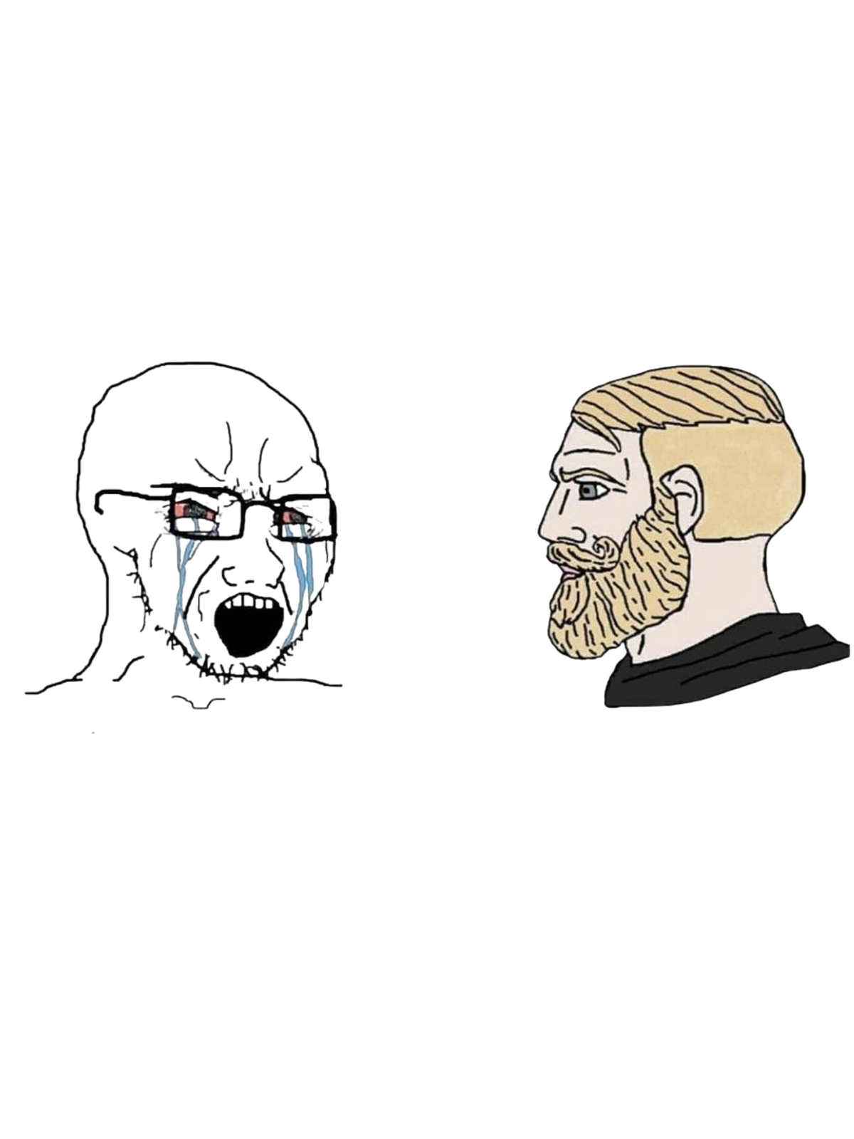 Chad vs Virgin T-Shirt Graphic Print Artwork Detail
