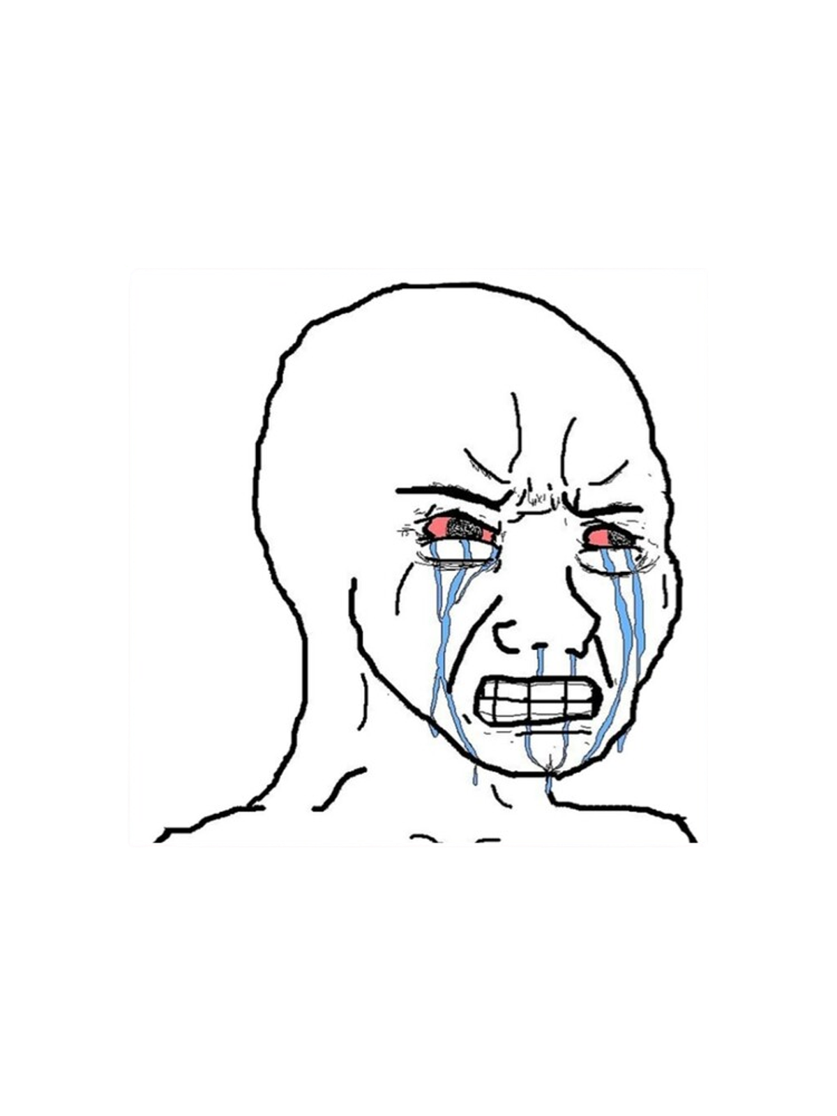 Wojak Crying T-Shirt Graphic Print Artwork Detail