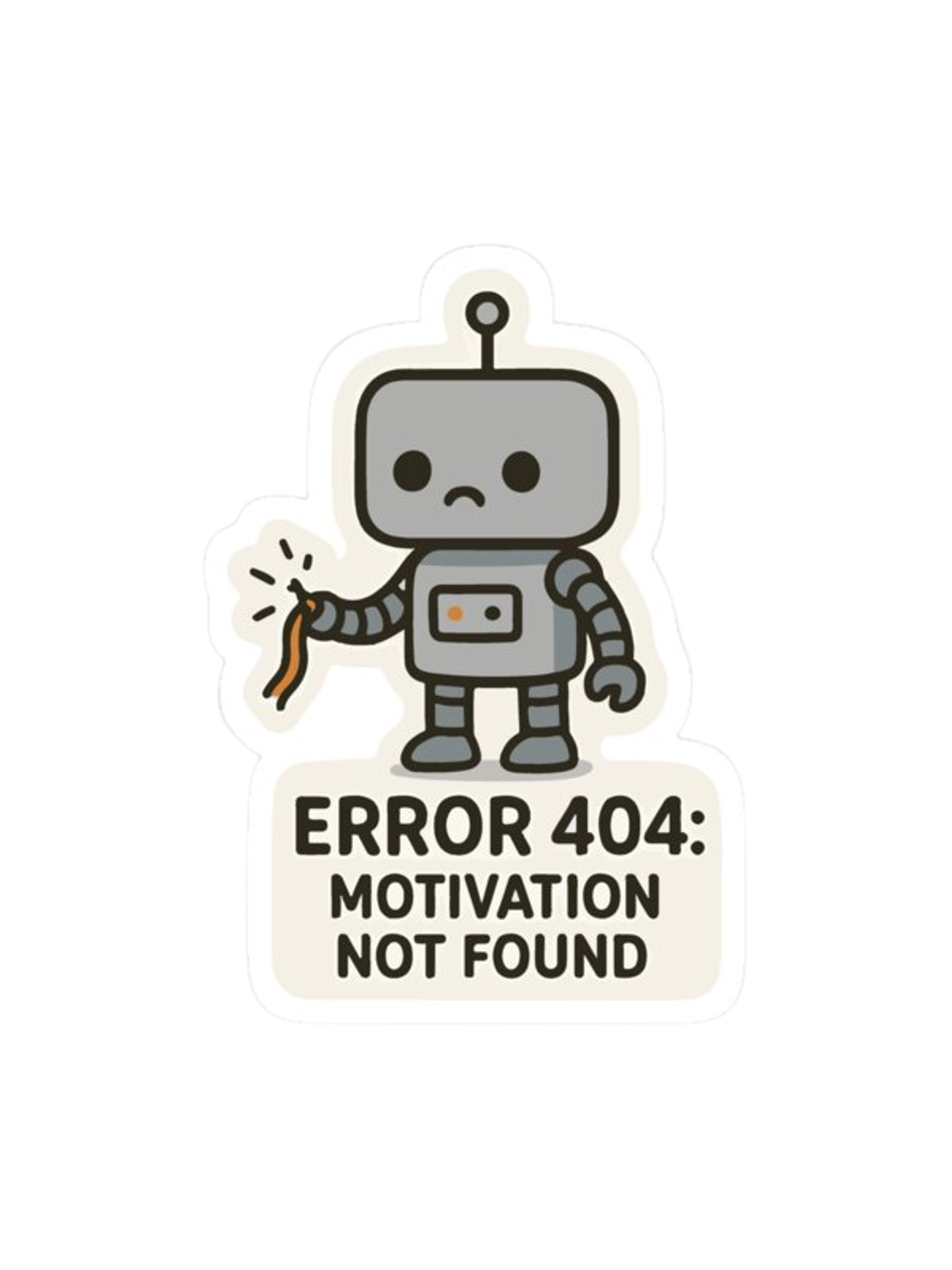 Error 404: Motivation Not Found. T-Shirt Graphic Print Artwork Detail