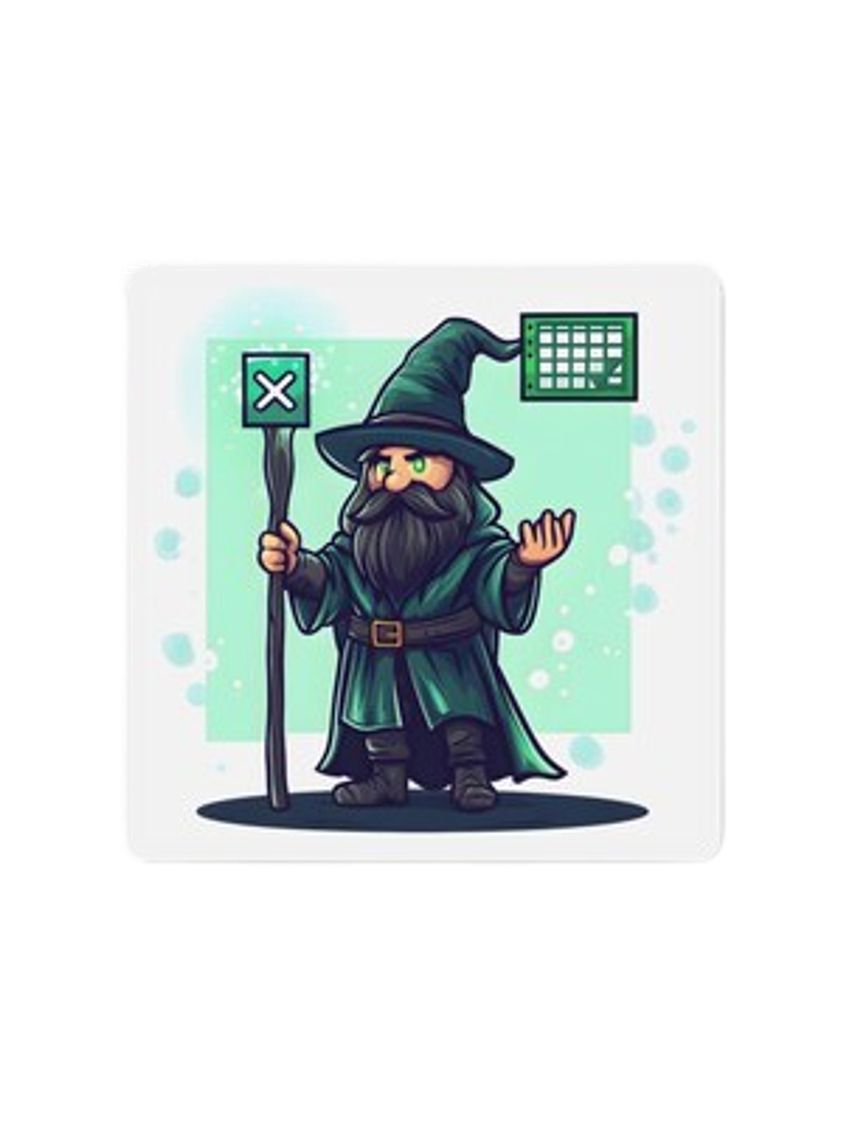 Excel Wizard T-Shirt Graphic Print Artwork Detail