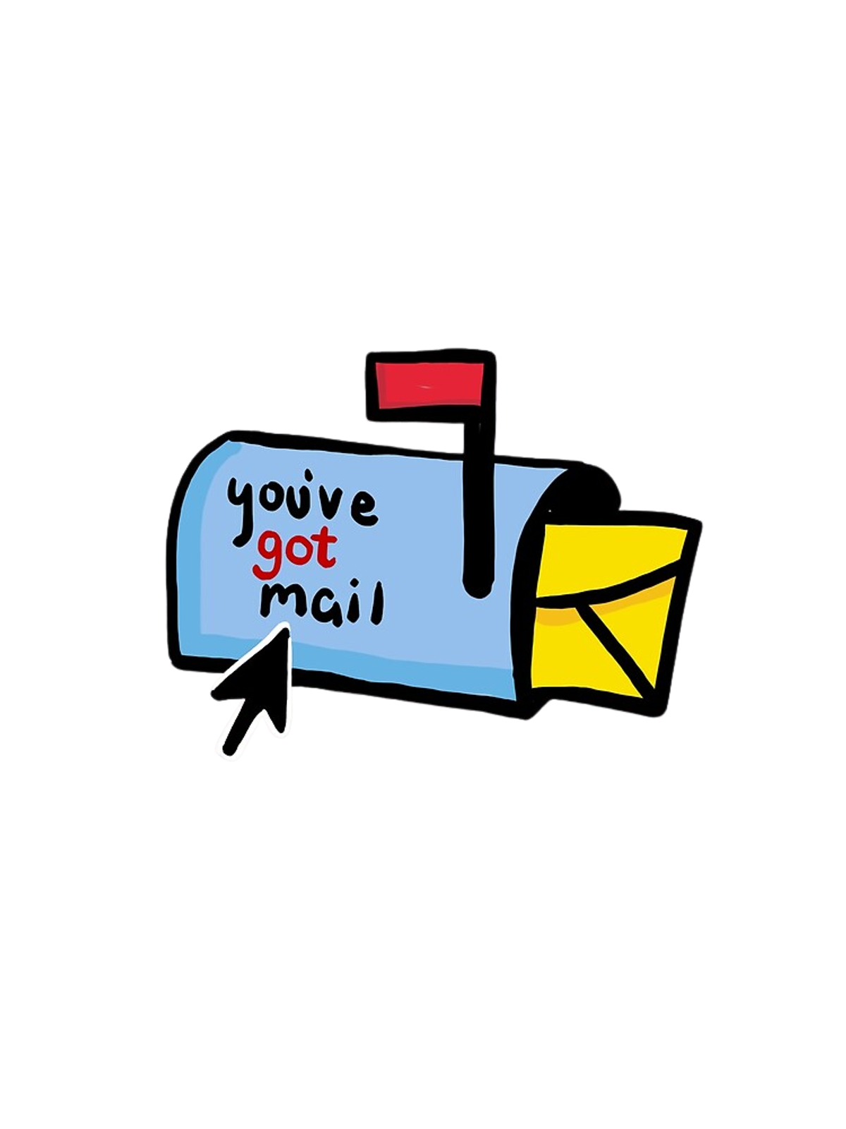 AOL You've Got Mail T-Shirt Graphic Print Artwork Detail