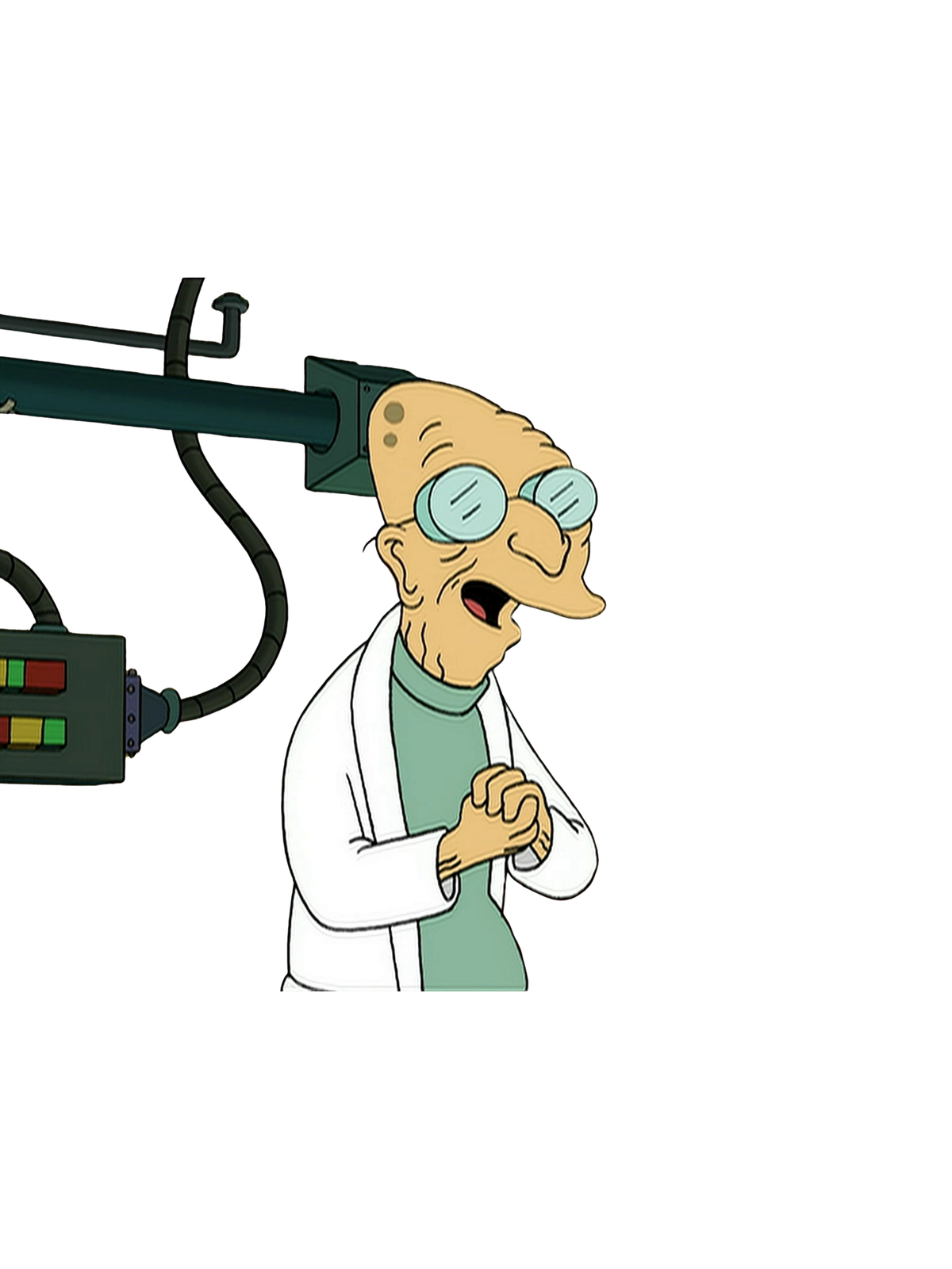 Professor Farnsworth Good News Everyone T-Shirt Graphic Print Artwork Detail