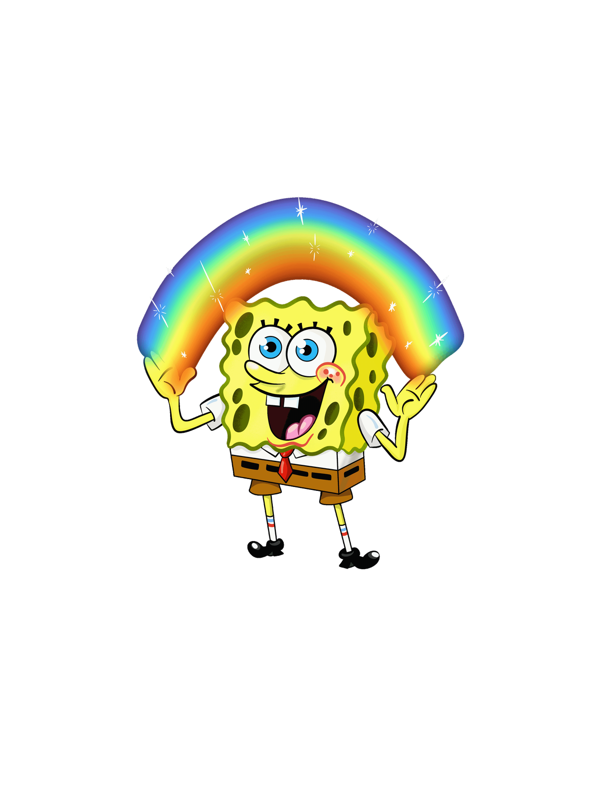SpongeBob Rainbow T-Shirt Graphic Print Artwork Detail