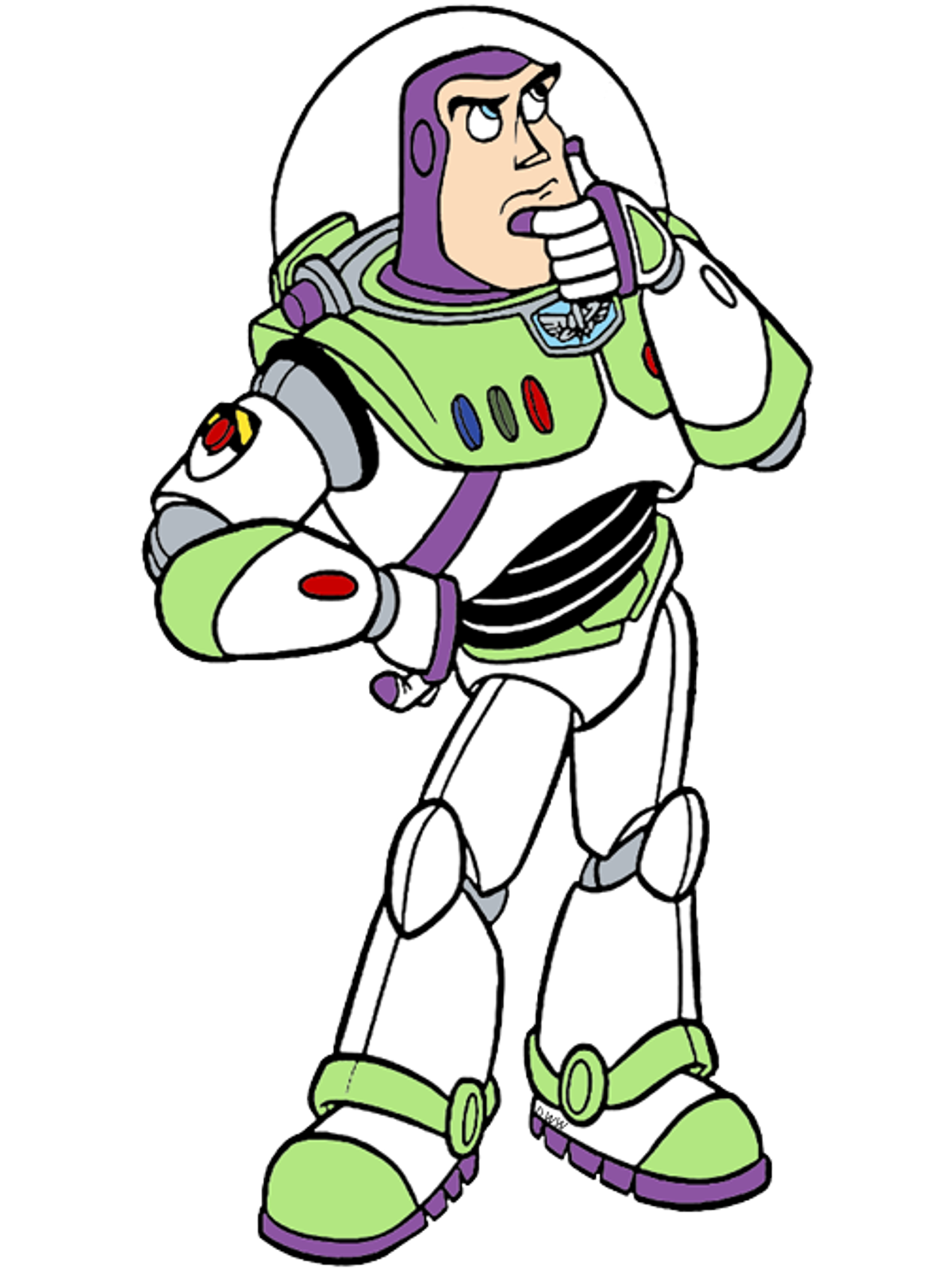 Toy Story Buzz Thinking T-Shirt Graphic Print Artwork Detail