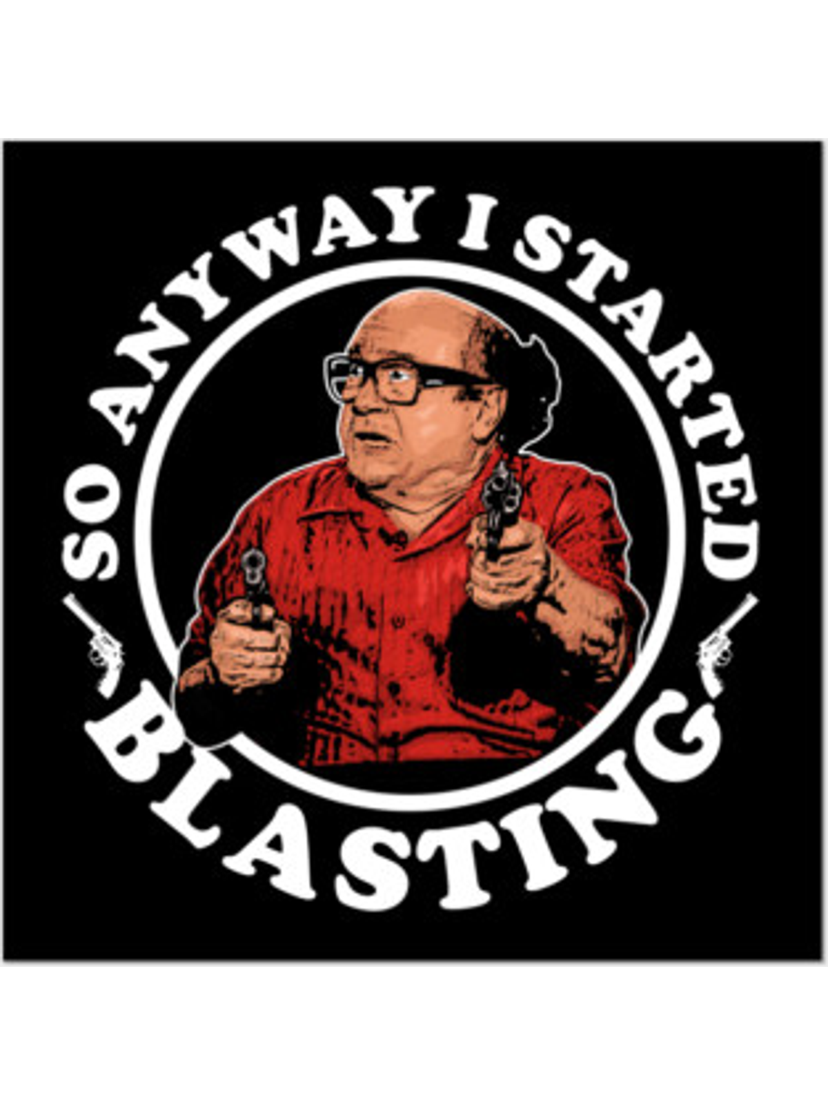 Frank Reynolds "Anyway..." T-Shirt Graphic Print Artwork Detail