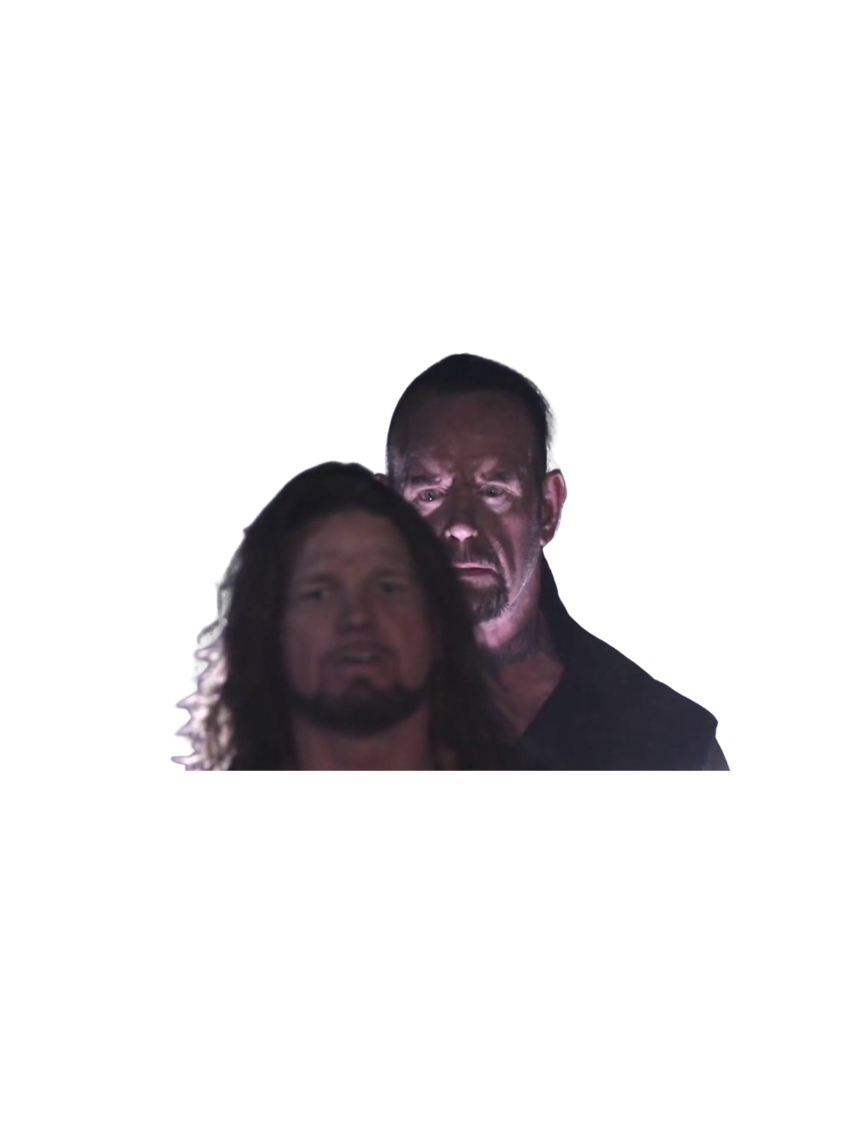 Undertaker Behind AJ Styles T-Shirt Graphic Print Artwork Detail