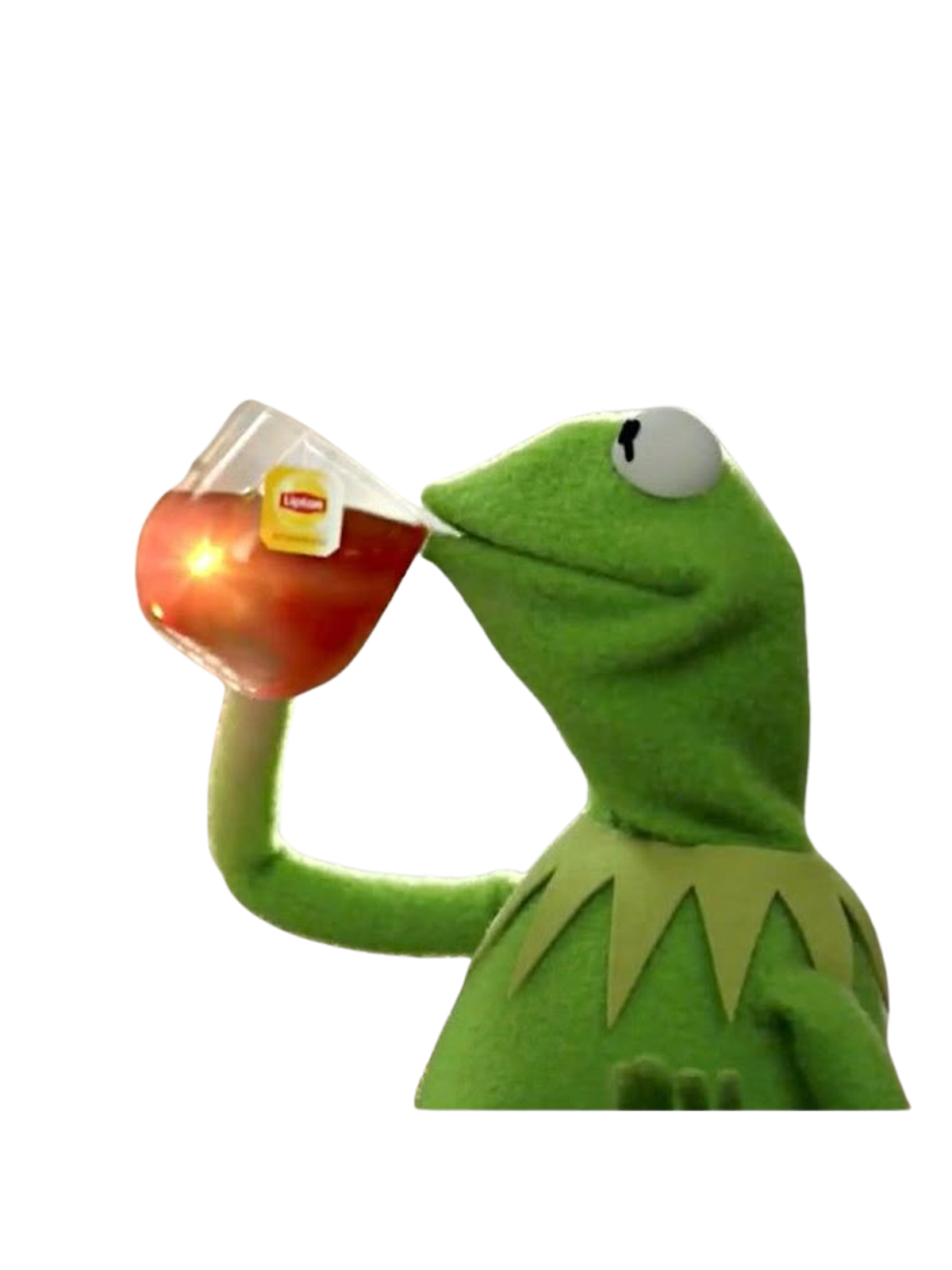 Kermit Tea Meme T-Shirt - None of My Business Graphic Print Artwork Detail