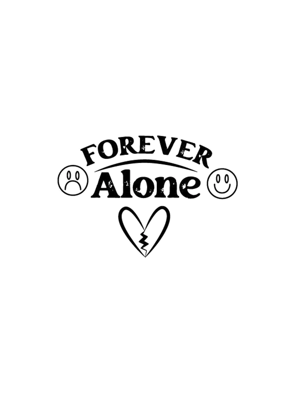 Forever Alone Forever Box Meme Tee Graphic Print Artwork Detail