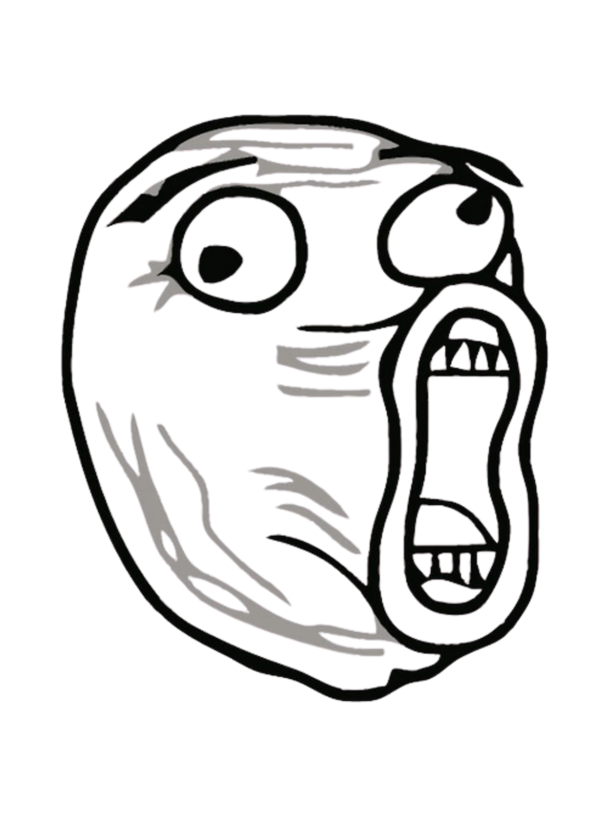 Classic LOL Guy Rage Face Meme Tee Graphic Print Artwork Detail