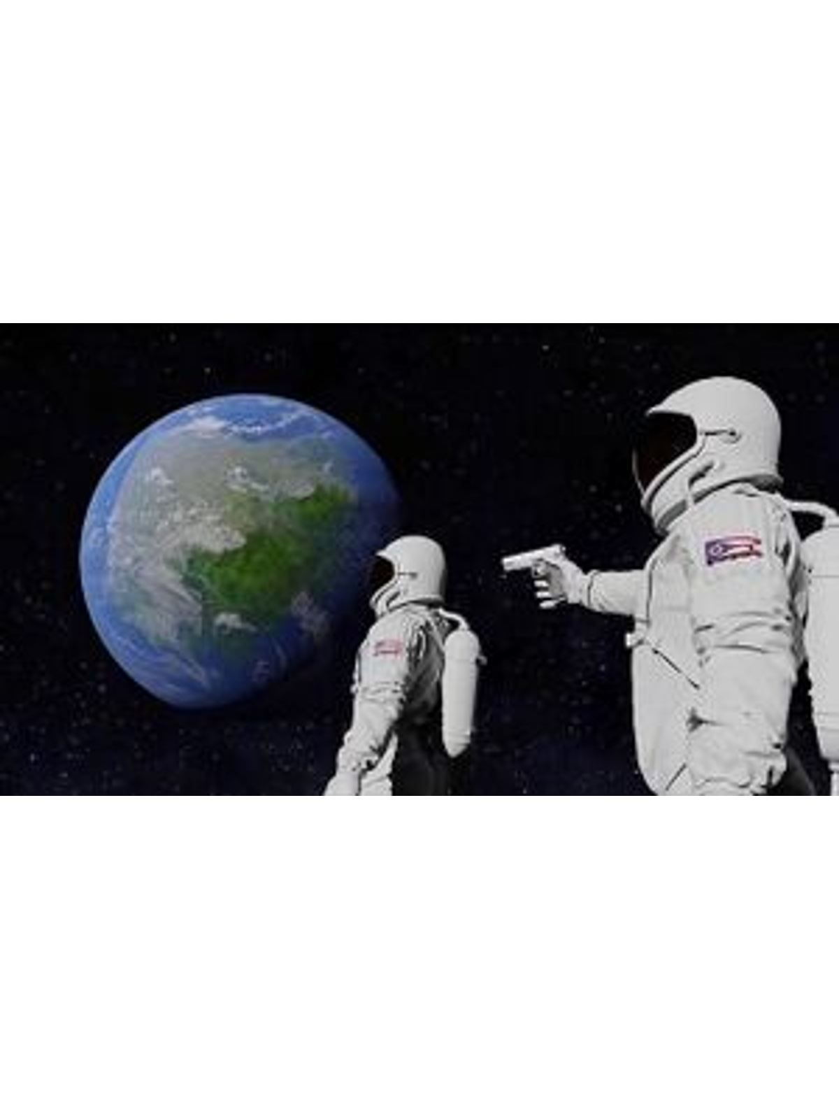 Always Has Been Astronaut Meme Tee Graphic Print Artwork Detail