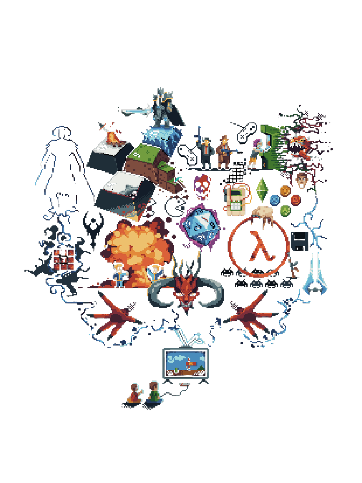 Retro Gamer History Meme Hoodie Graphic Print Artwork Detail