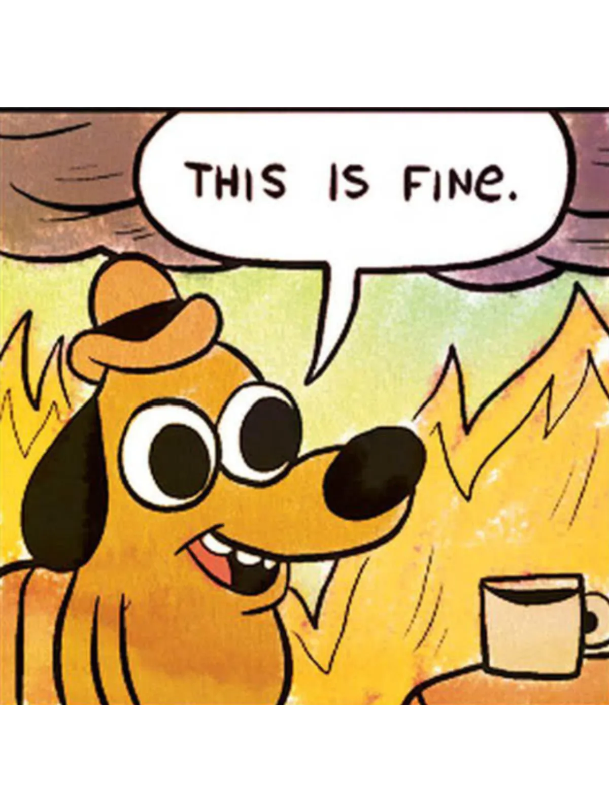 This is Fine Dog Tee - Meme Collection Graphic Print Artwork Detail