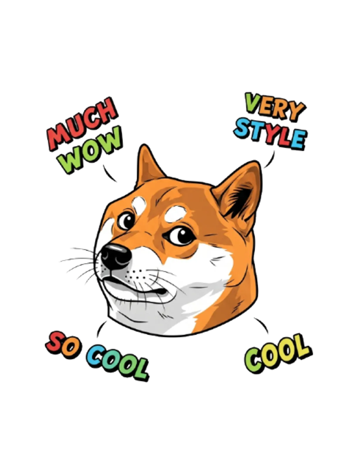Doge Meme Tee T-Shirt Graphic Print Artwork Detail