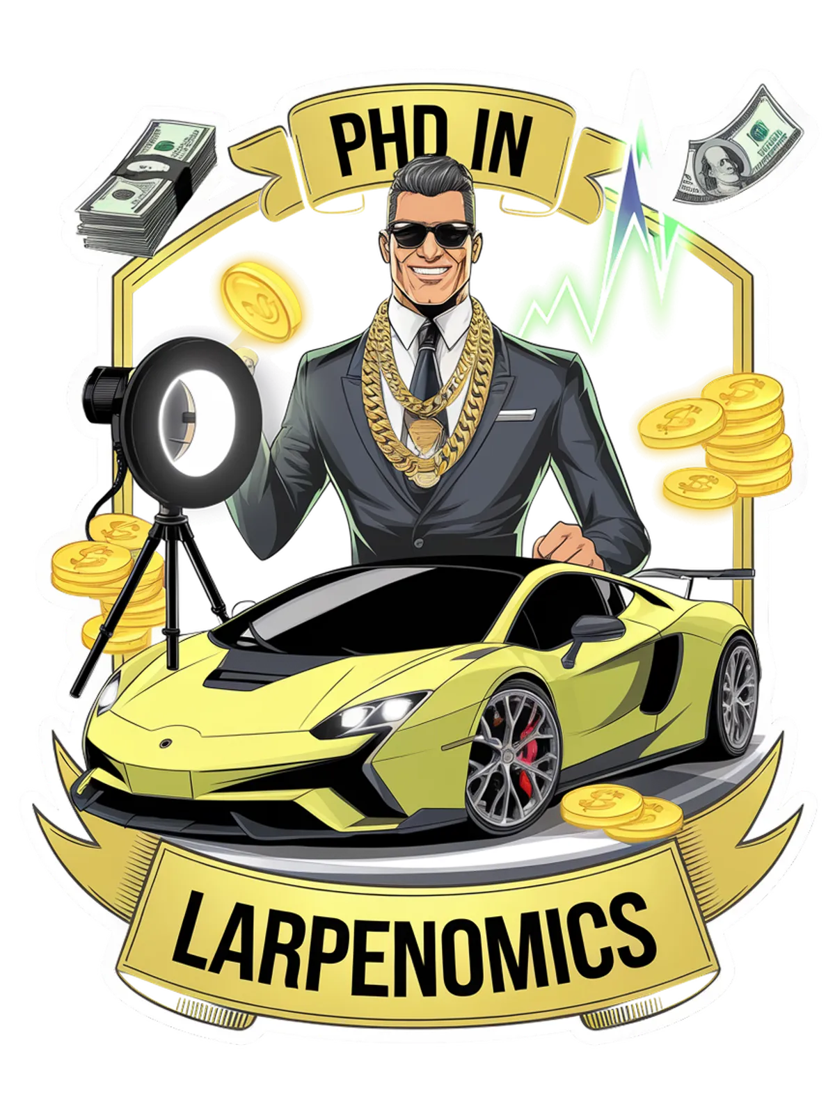 PhD In Larpenomics Graphic T-Shirt Graphic Print Artwork Detail