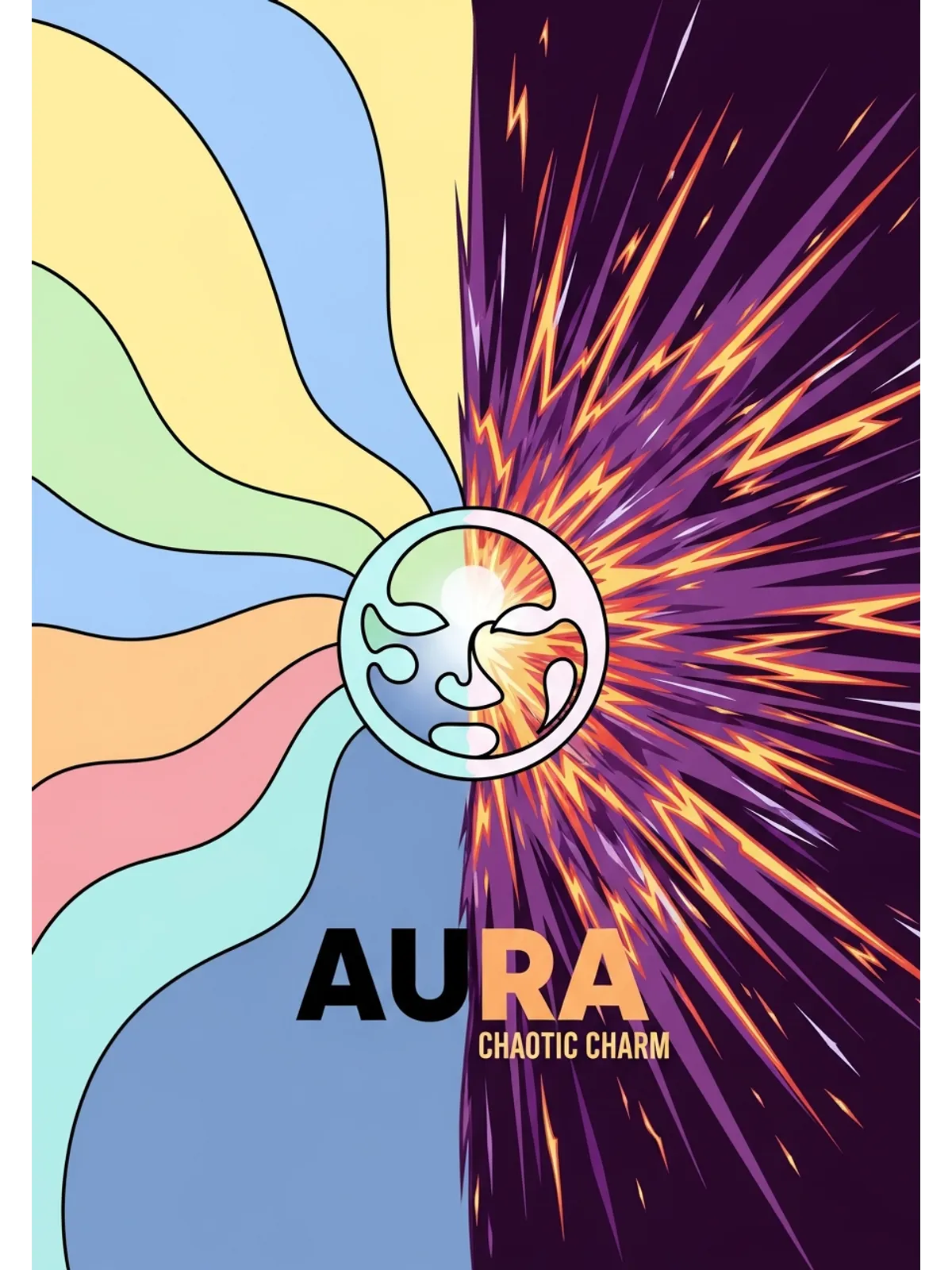 Aura Energy Tee: Vibe Check Edition Graphic Print Artwork Detail