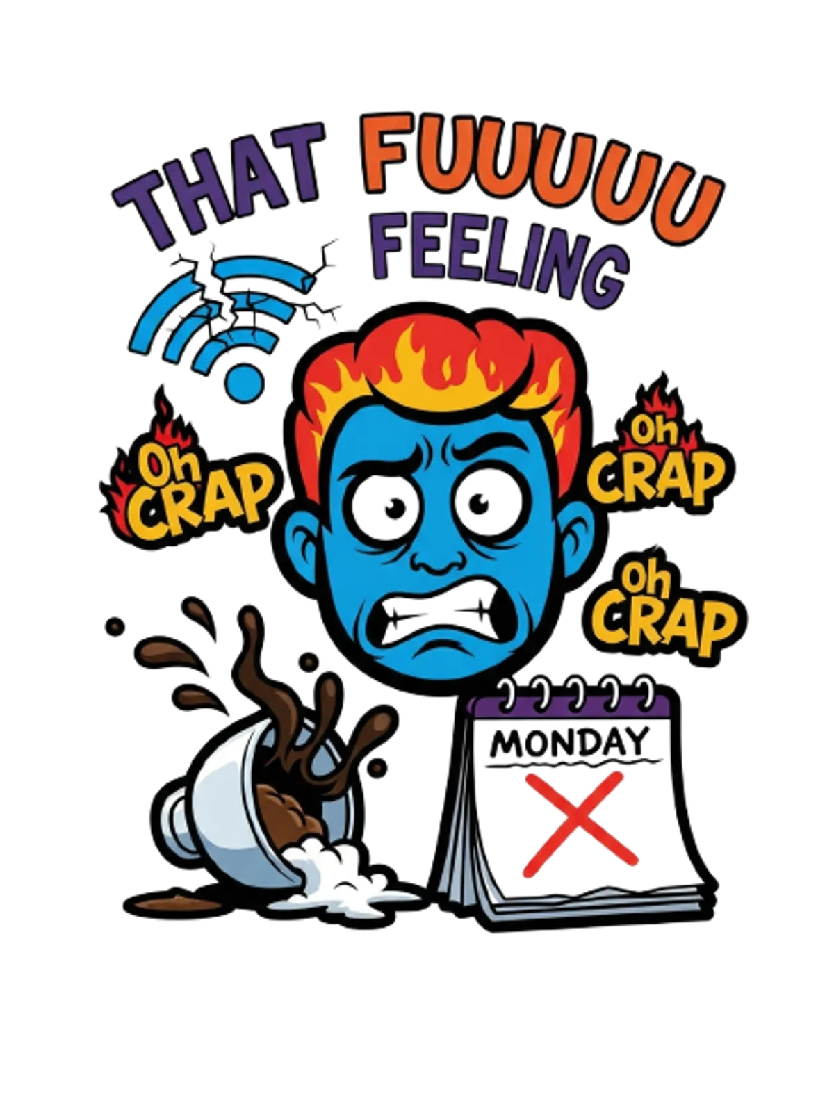 That FUUUU Feeling: Embrace the Chaos Tee Graphic Print Artwork Detail