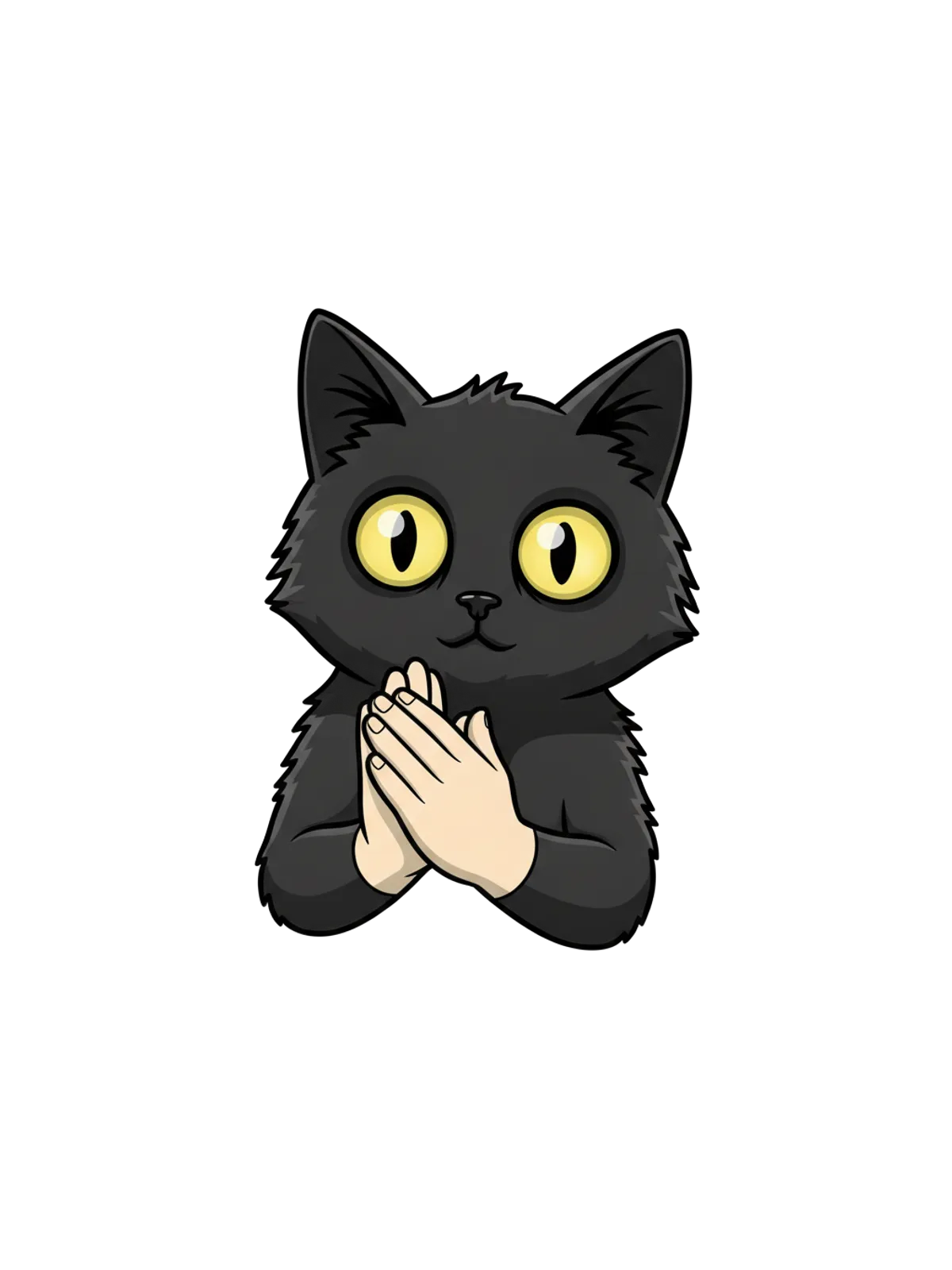 Black Cat Clapping Meme Hoodie Graphic Print Artwork Detail