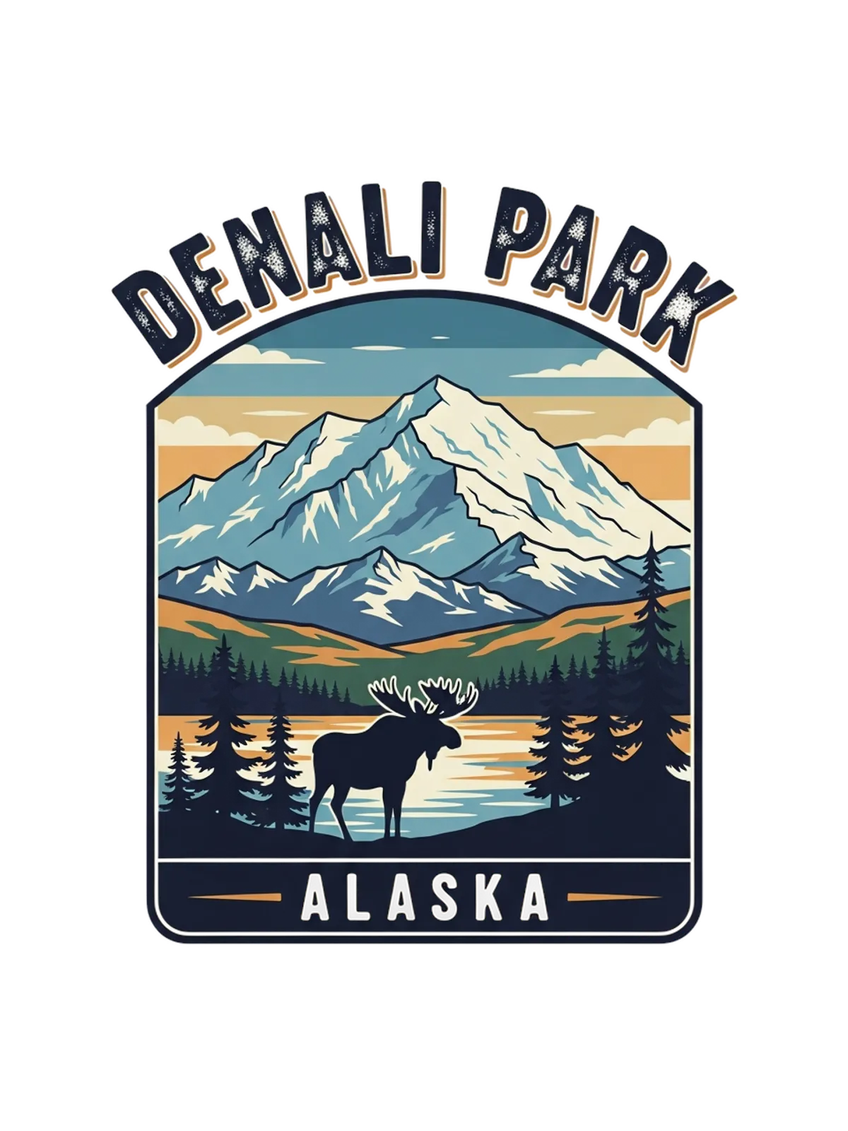 Denali Park Meme Tee | Vintage Souvenir Style Graphic Print Artwork Detail