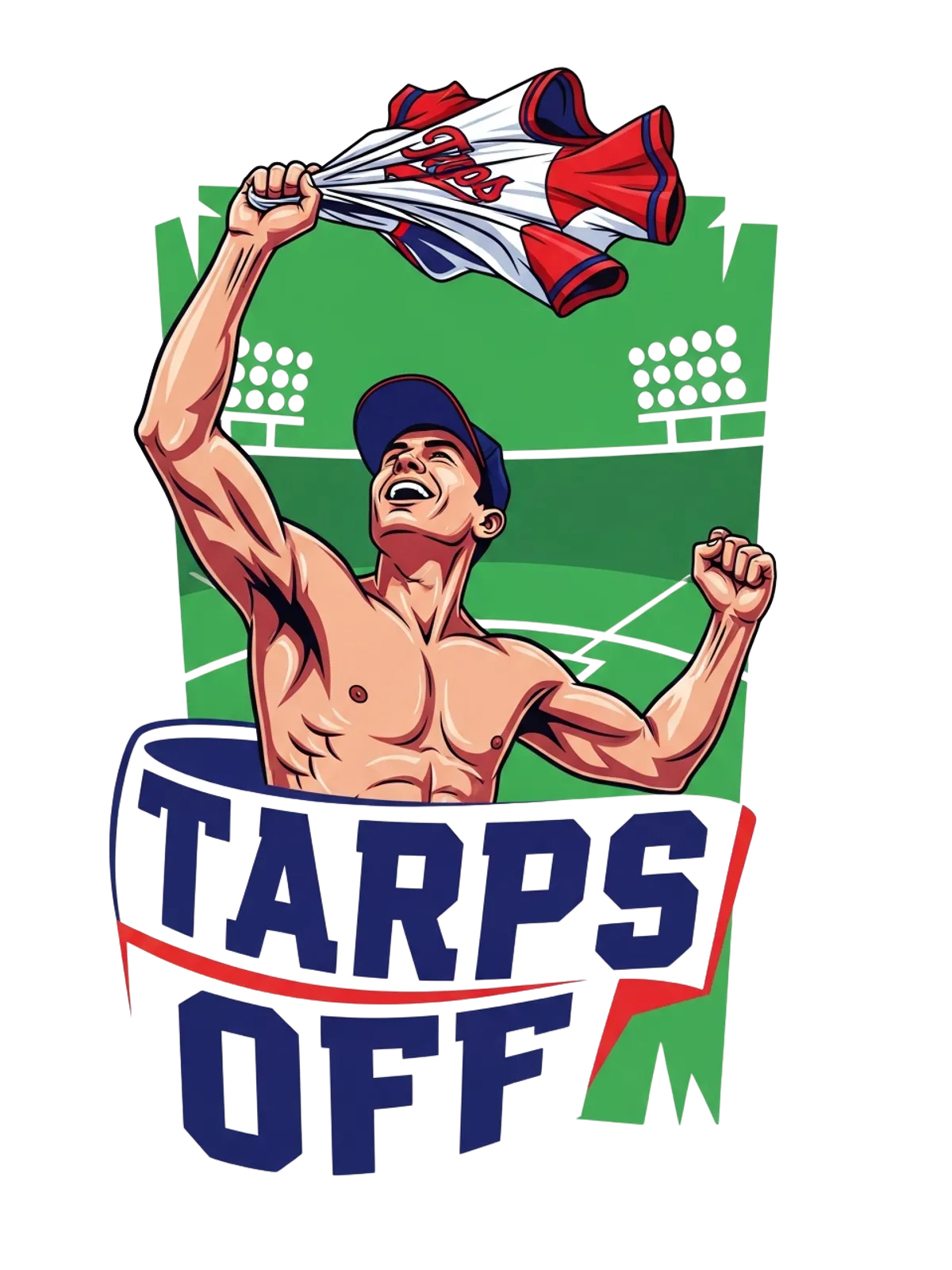 Tarps Off Tee: Game Day Hype Graphic Print Artwork Detail