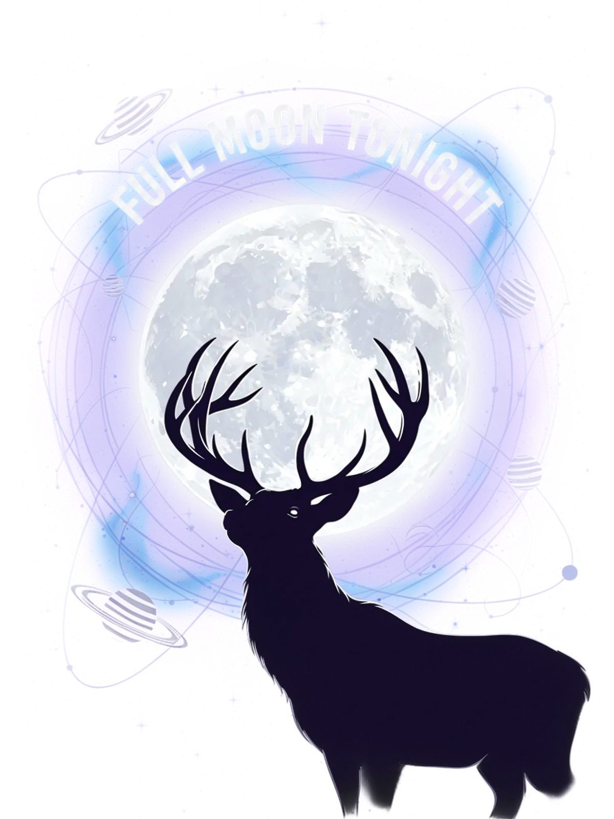 Full Moon Tonight: Feeling Wild Tee Graphic Print Artwork Detail