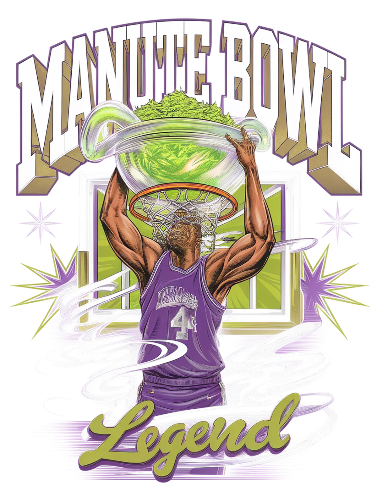 Manute Bowl Legend Meme Hoodie Graphic Print Artwork Detail