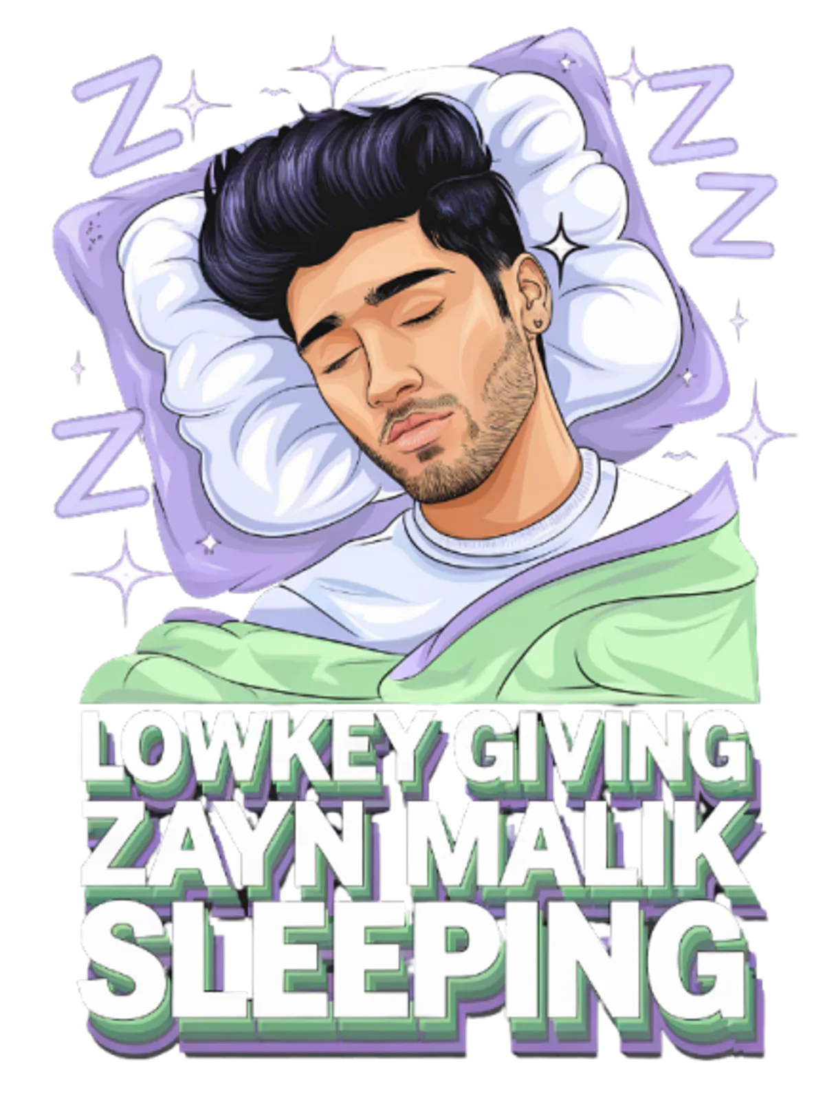 Lowkey Giving Deep Nap Energy T-Shirt Graphic Print Artwork Detail