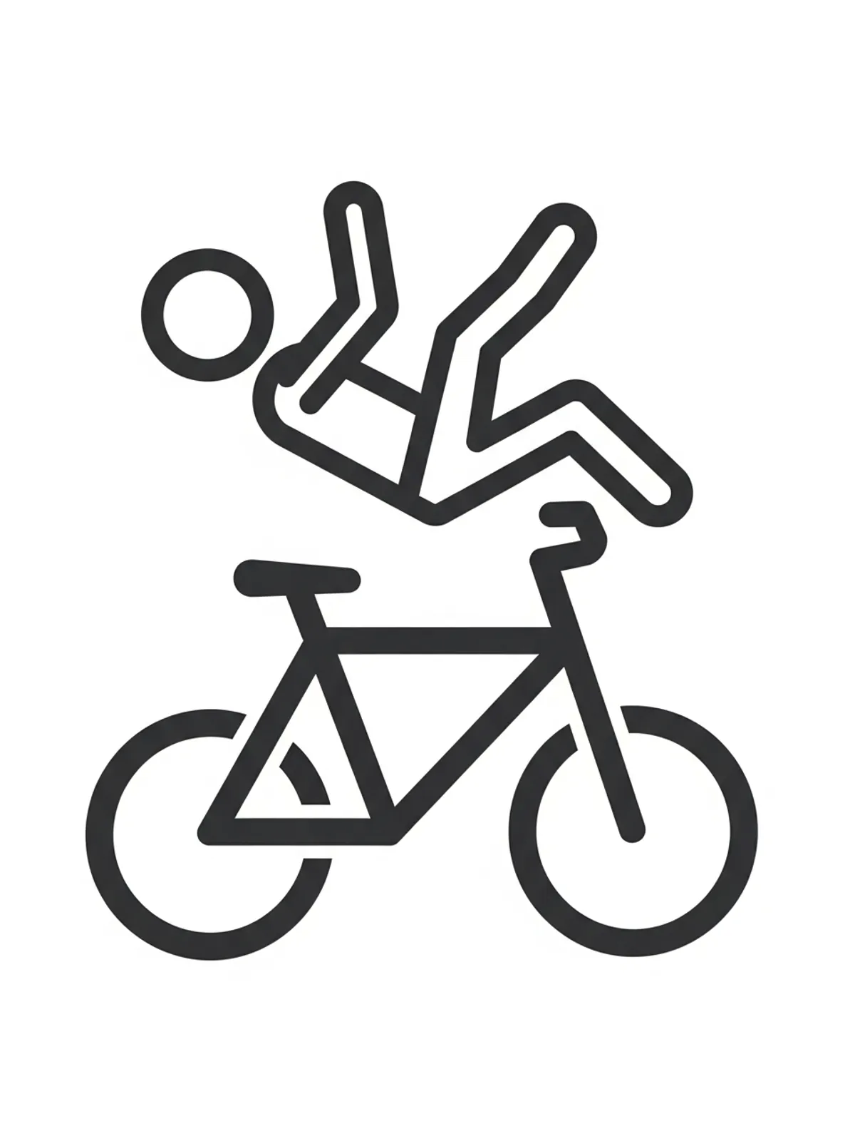 Bike Fall (Stick Figure) Graphic Print Artwork Detail