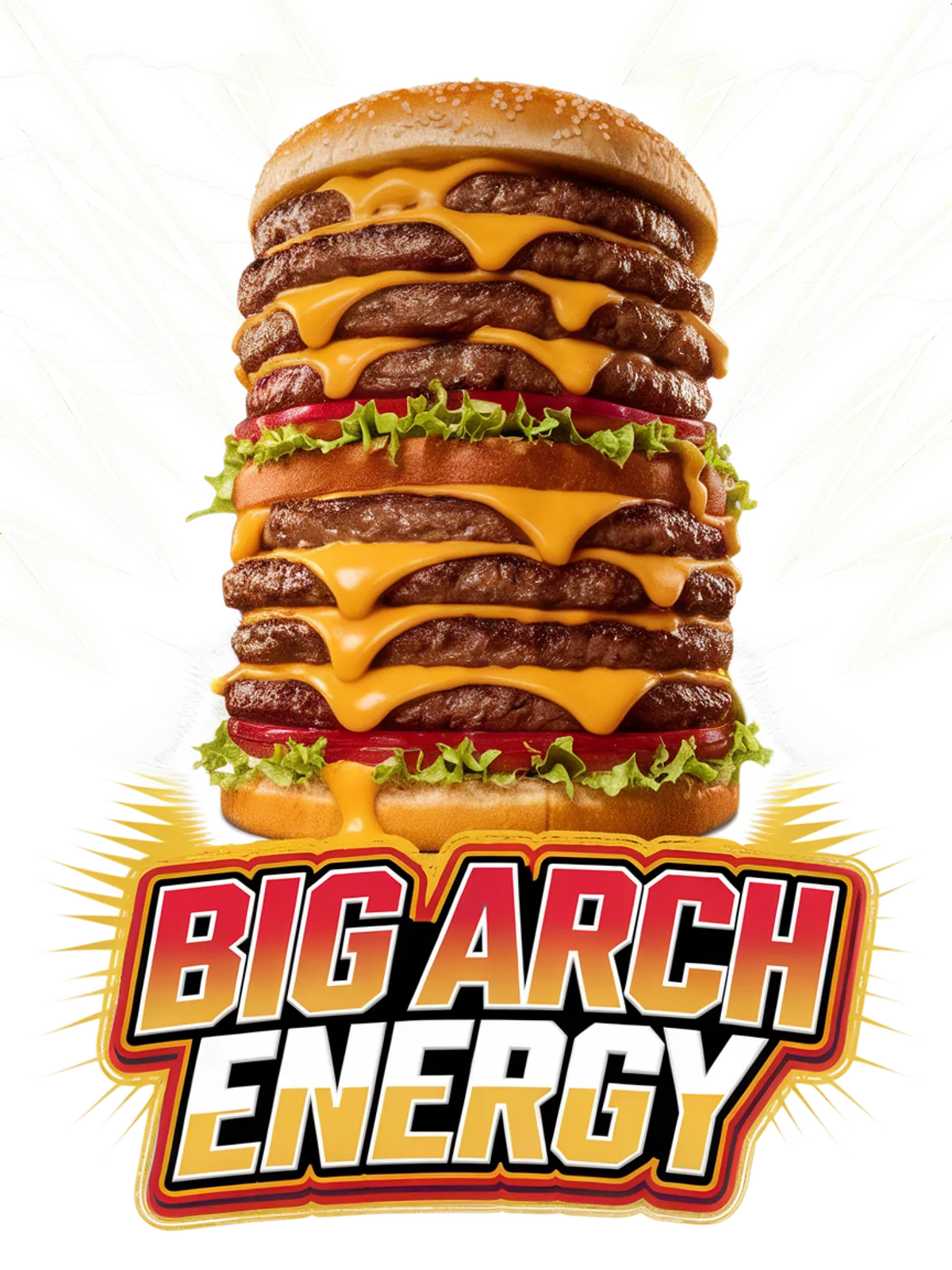 Big Arch Energy Funny Burger Hoodie Graphic Print Artwork Detail