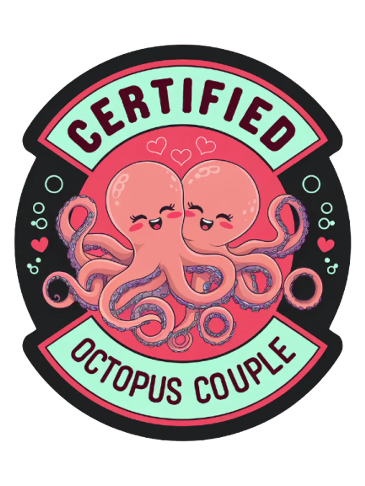 Certified Octopus Couple Meme T-Shirt Graphic Print Artwork Detail
