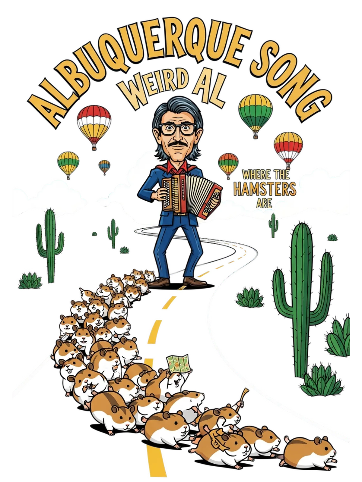 Albuquerque Epic Journey Hoodie - Weird Al Graphic Print Artwork Detail