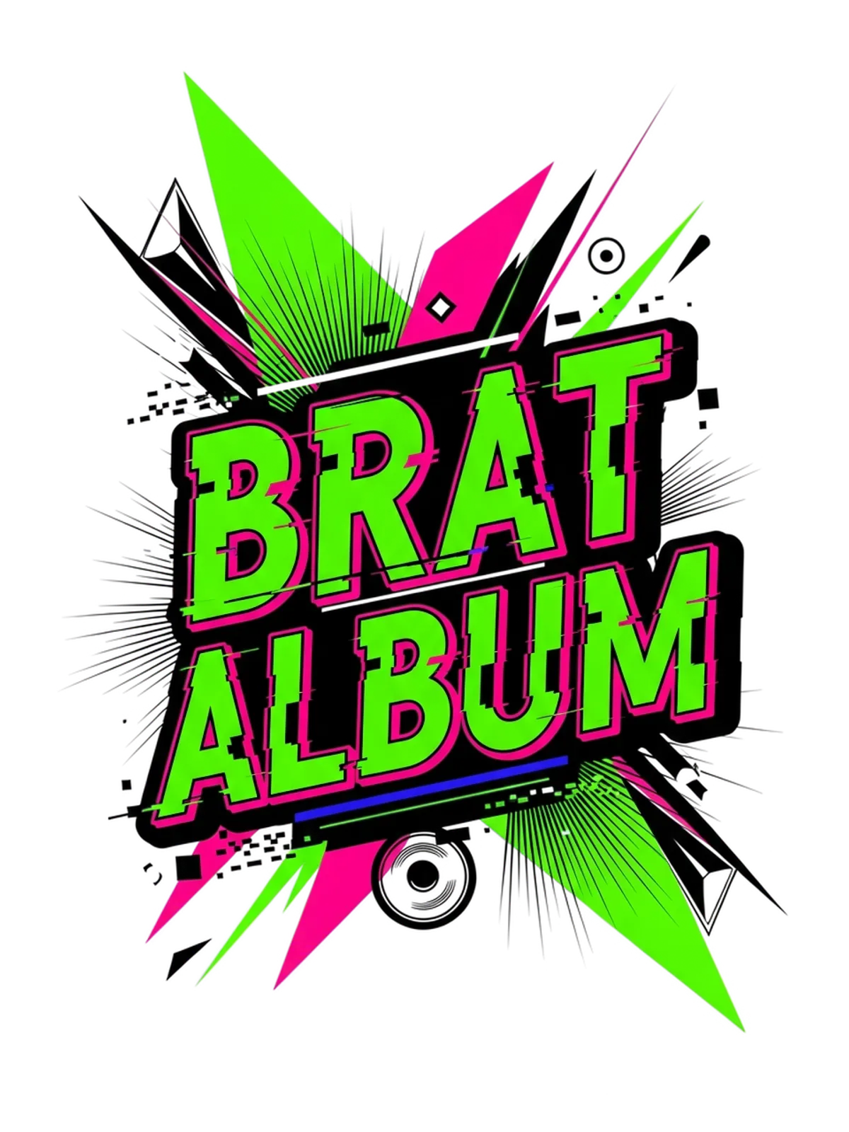 Brat Album Era Charli XCX Hoodie Graphic Print Artwork Detail