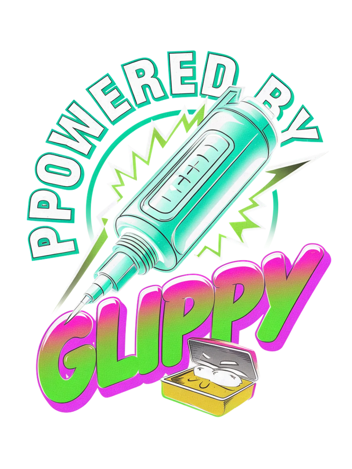 Powered By Glippy Graphic Tee Graphic Print Artwork Detail