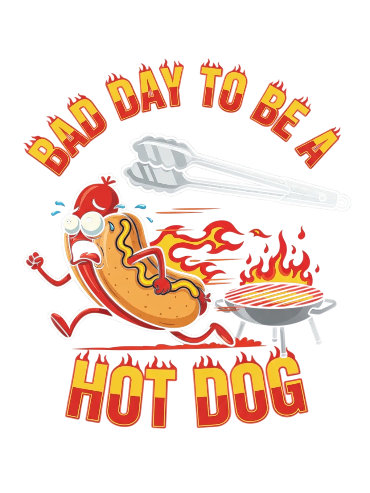 Bad Day To Be A Hot Dog Graphic Tee Graphic Print Artwork Detail