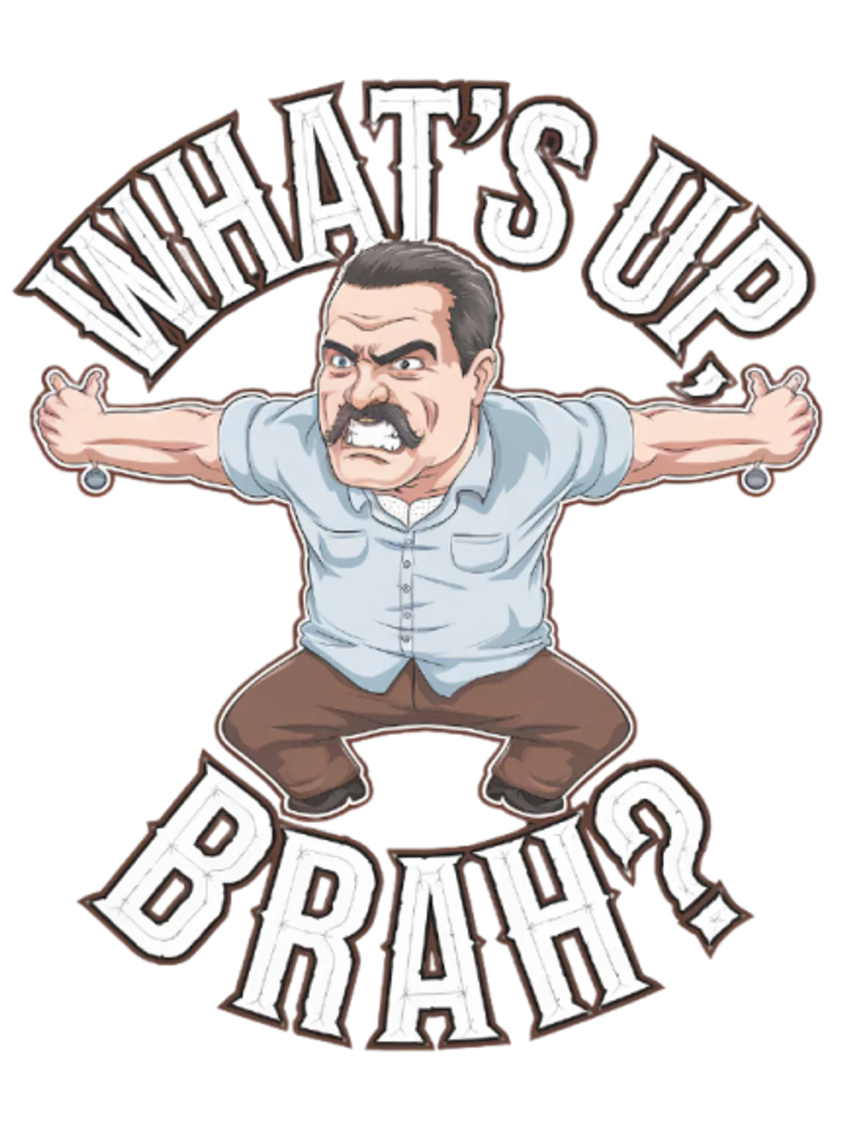 Bro Down What's Up Brah Graphic Tee Graphic Print Artwork Detail