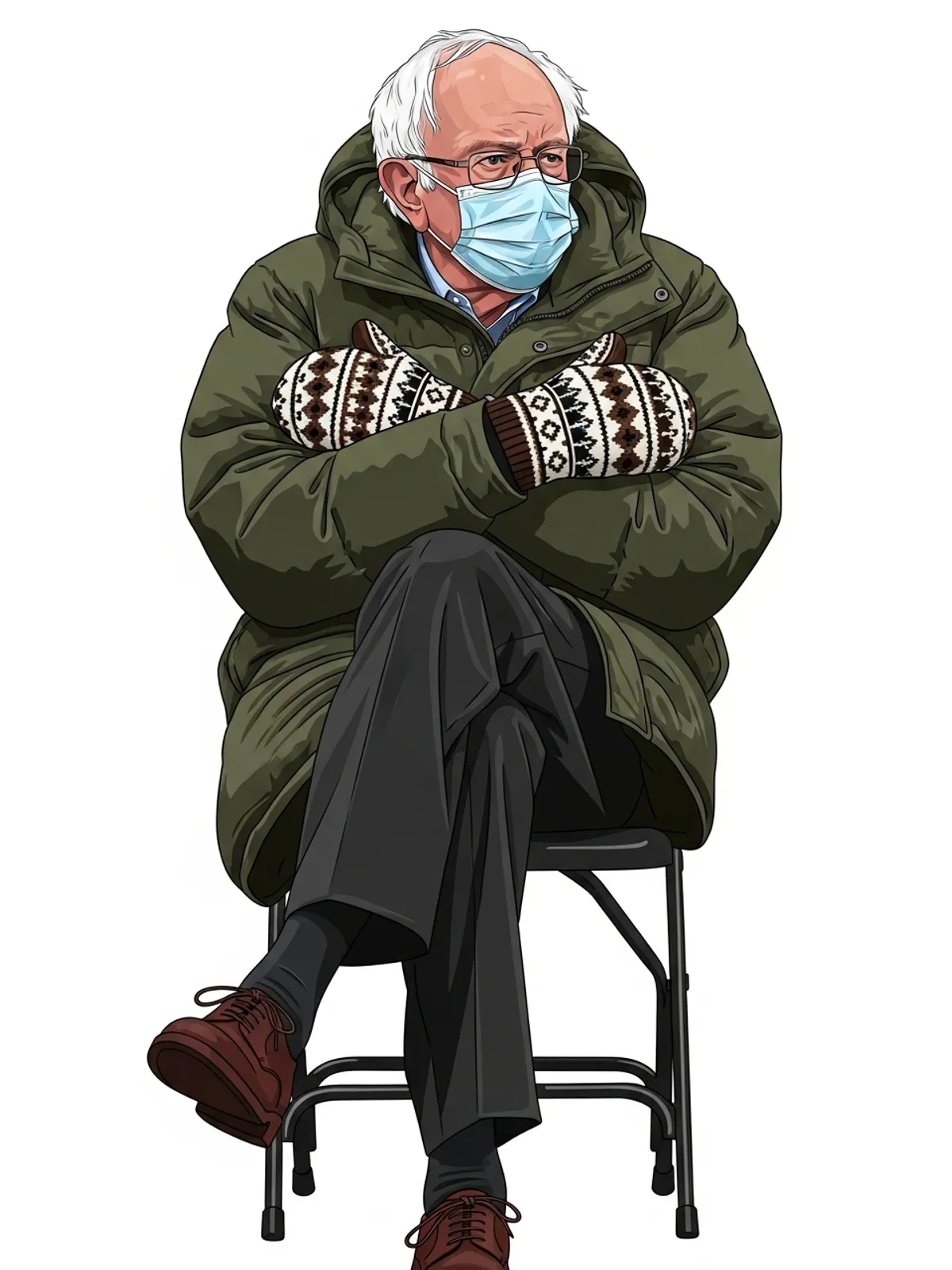 Bernie Sanders Mittens Graphic Print Artwork Detail