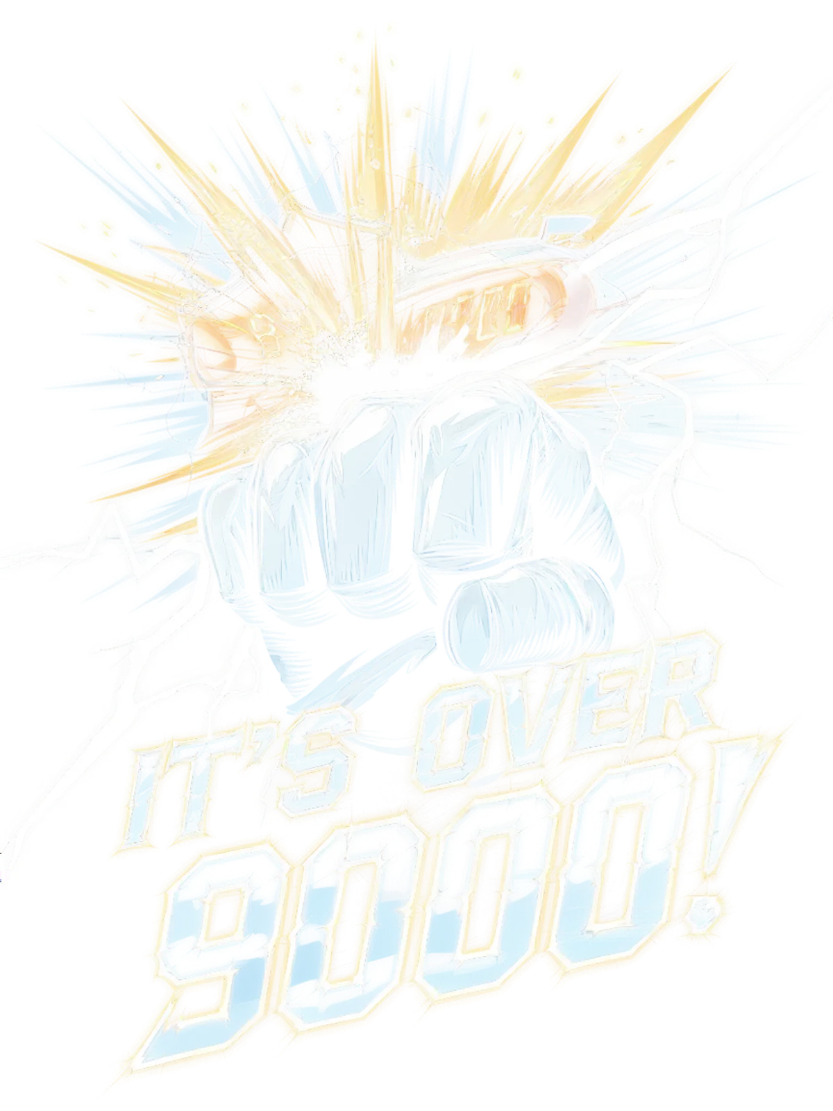 It's Over 9000! Nostalgia Meme Hoodie Graphic Print Artwork Detail