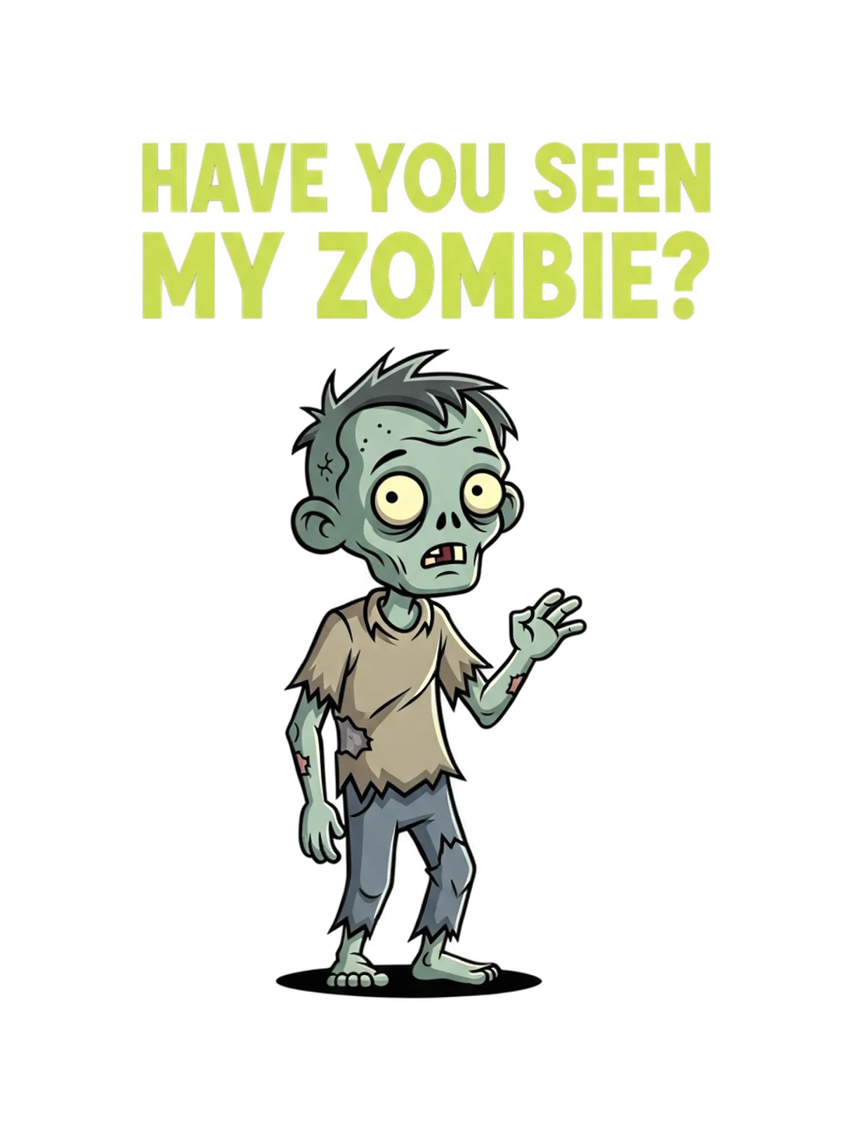 Zombie Shirt Meme Tee - Confuse & Amuse! Graphic Print Artwork Detail