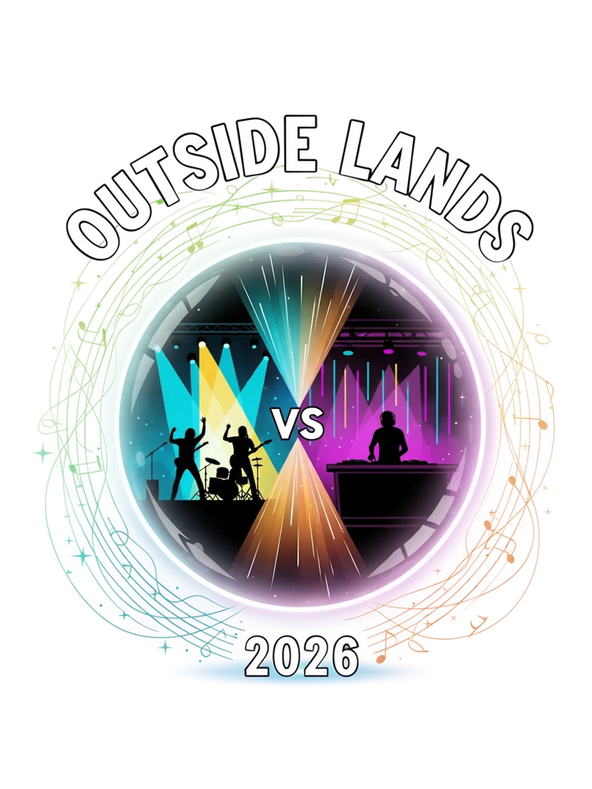 Outside Lands 2026 Manifestation Tee Graphic Print Artwork Detail